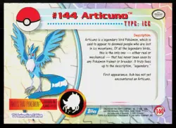 2000 Topps Pokemon TV Animation Series 3 Articuno Blue Logo #144 - Image 2