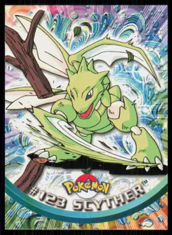2000 Topps Pokemon TV Animation Series 3 Scyther Blue Logo #123 - Image 1