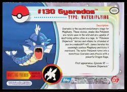 2000 Topps Pokemon TV Animation Series 3 Gyarados Blue Logo #130 - Image 2