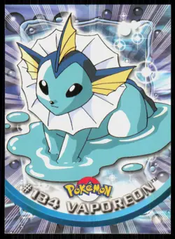 2000 Topps Pokemon TV Animation Series 3 Vaporeon Blue Logo #134 - Image 1