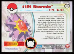 2000 Topps Pokemon TV Animation Series 3 Starmie Blue Logo #121 - Image 2