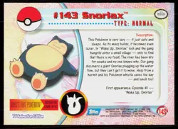 2000 Topps Pokemon TV Animation Series 3 Snorlax Blue Logo #143 - Image 2