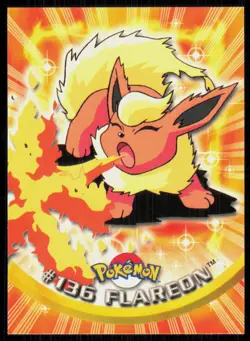 2000 Topps Pokemon TV Animation Series 3 Flareon Blue Logo #136 - Image 1
