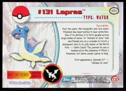 2000 Topps Pokemon TV Animation Series 3 Lapras Blue Logo #131 - Image 2