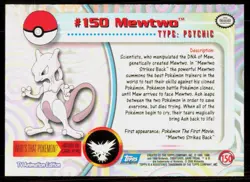 2000 Topps Pokemon TV Animation Series 3 Mewtwo Blue Logo #150 - Image 2