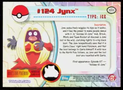2000 Topps Pokemon TV Animation Series 3 Jynx Blue Logo #124 - Image 2