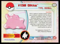 2000 Topps Pokemon TV Animation Series 3 Ditto Blue Logo #132 - Image 2
