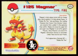 2000 Topps Pokemon TV Animation Series 3 Magmar Blue Logo #126 - Image 2