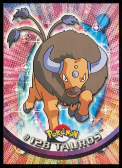 2000 Topps Pokemon TV Animation Series 3 Tauros Blue Logo #128 - Image 1