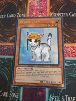 Yugioh Rescue Cat RA02-EN001 Ultra Rare 1st Edition Near Mint - Image 1