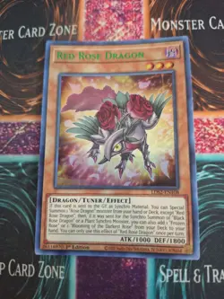 Yugioh Red Rose Dragon LDS2-EN108 Green Ultra Rare 1st Edition Near Mint - Image 1
