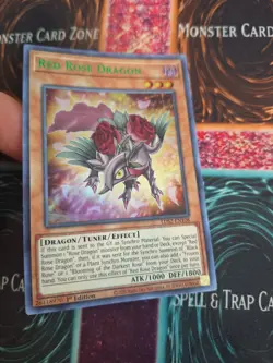 Yugioh Red Rose Dragon LDS2-EN108 Green Ultra Rare 1st Edition Near Mint - Image 2