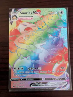 Pokemon TCG Snorlax VMAX Holo Secret Rare Card Sword & Shield 206/202 - Image 1