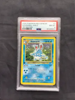 Pokemon Cards: Neo Genesis 1st Edition Rare Holo: Azumarill 2/111 PSA 8 - Image 1