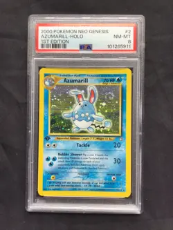 Pokemon Cards: Neo Genesis 1st Edition Rare Holo: Azumarill 2/111 PSA 8 - Image 2
