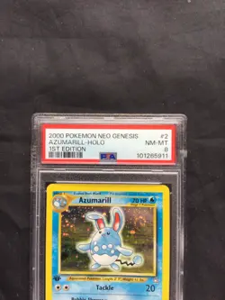 Pokemon Cards: Neo Genesis 1st Edition Rare Holo: Azumarill 2/111 PSA 8 - Image 3