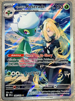 Pokemon 2025 Destined Rivals Cynthia's Roserade Illustration Rare Card 184/182 - Image 1