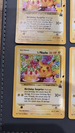 Pikachu Birthday Celebrations 25th Anniversary Black Star Promo Card x 7 Bundle - Image 3