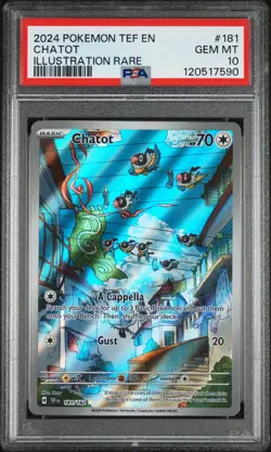Graded Pokemon Card Chatot 181/162 Illustration Rare PSA 10 GEM MINT - Image 1