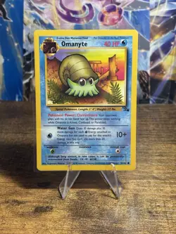Omanyte 52/62 Regular Vintage Fossil Pokemon TCG Card 1999 - Image 1