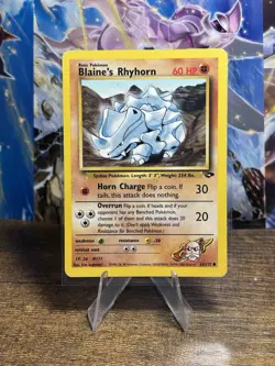 Blaine's Rhyhorn 65/132 - Gym Challenge - Pokemon Card - LP-MP - Image 1
