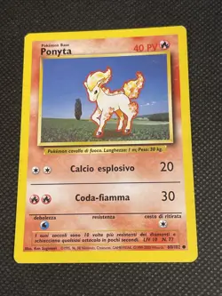 Pokemon Card Base Set Italian Ponyta 60/102. Vintage. WoTC - Image 1