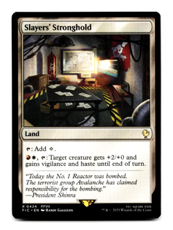 Slayers' Stronghold [Commander: Final Fantasy] MTG (FIC) R - Utility Land 🔥⚪ - Image 1