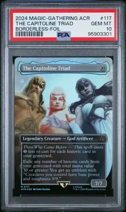 2024 MTG Assassin's Creed Capitoline Triad Borderless Foil PSA 10 GEM MYTHIC - Image 1