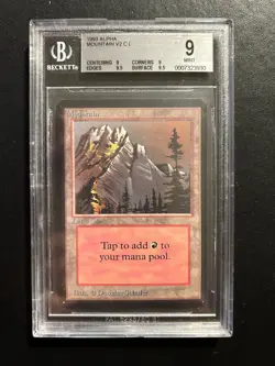 Mountain V2 (A) | MTG Alpha | BGS Beckett Graded 9 Quad++ (9|9|9.5|9.5) - Image 1