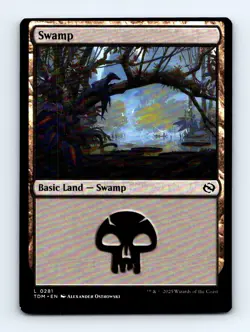 #281 2025 Tarkir: Dragonstorm Swamp Common MISCUT - Image 1
