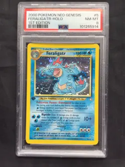 Pokemon Cards: Neo Genesis 1st Edition Rare Holo: Feraligatr 5/111 PSA 8 - Image 2