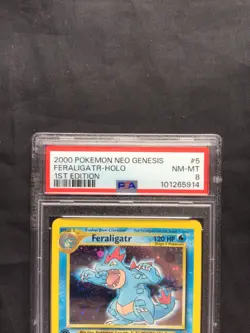 Pokemon Cards: Neo Genesis 1st Edition Rare Holo: Feraligatr 5/111 PSA 8 - Image 3