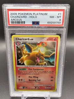 2009 pokemon platinum chardizard holo arceus #1 psa 8 - Image 1