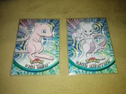 Pokemon Mew & Mewtwo Non Holo Topps Series 2 - Image 1