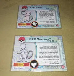 Pokemon Mew & Mewtwo Non Holo Topps Series 2 - Image 2