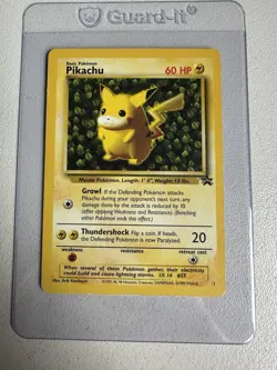 #1 Pikachu WOTC Black Star Promo Red cheeks; Sugimori art Vintage Pokemon - Image 1