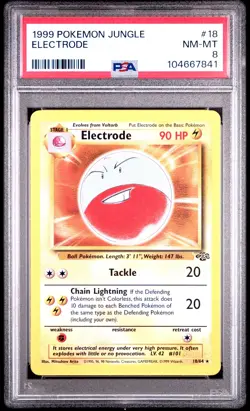 1999 POKEMON JUNGLE #18 ELECTRODE PSA 8 - Image 1