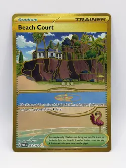 Pokemon TCG Beach Court 263/182 Paradox Rift Gold Hyper Rare NM/M - Image 1