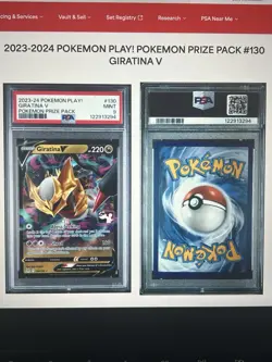 POKEMON PLAY! PRIZE PACK SERIES 3 130/196 LOST ORIGIN GIRATINA V PSA 9 Mint - Image 2