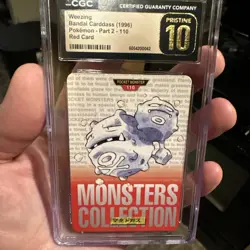 Pokemon CGC Pristine 10 Pop 1 Weezing No.110 Japanese Bandai Carddass Vending - Image 1