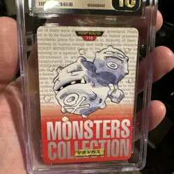Pokemon CGC Pristine 10 Pop 1 Weezing No.110 Japanese Bandai Carddass Vending - Image 3
