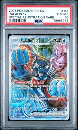 2025 Pokemon Prismatic Palafin ex 151/131 PSA 10 Special Illustration Rare - Image 1