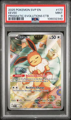 2025 POKEMON SVP EN-SV BLACK STAR PROMO #173 EEVEE PSA 9 - Image 1