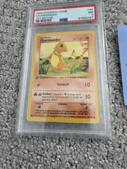Pokemon Charmander 1st Edition Base Set 1999 46/102 PSA 7 NM - Image 2