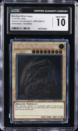 2022 YU-GI-OH! #GFP2-EN175 BLUE-EYES WHITE DRAGON CGC 10 GEM MINT - Image 1