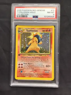 Pokemon Cards: Neo Genesis 1st Edition Rare Holo: Typhlosion 17/111 PSA 8 - Image 2