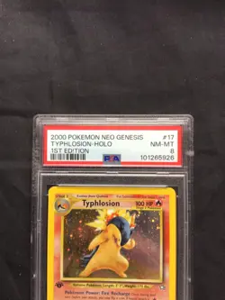 Pokemon Cards: Neo Genesis 1st Edition Rare Holo: Typhlosion 17/111 PSA 8 - Image 3