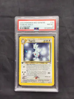 Pokemon Cards: Neo Genesis 1st Edition Rare Holo: Togetic 16/111 PSA 8 - Image 1