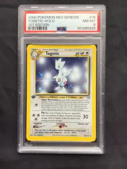 Pokemon Cards: Neo Genesis 1st Edition Rare Holo: Togetic 16/111 PSA 8 - Image 2