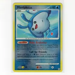 Pokemon TCG Mantyke 55/130 DP Base Set Reverse Holo Uncommon Card EN-LP 2007 - Image 1